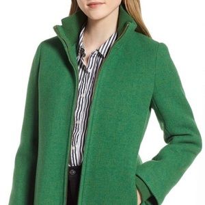 J crew lodge coat in Italian stadium-cloth wool. HEATHER GRASS 10T.